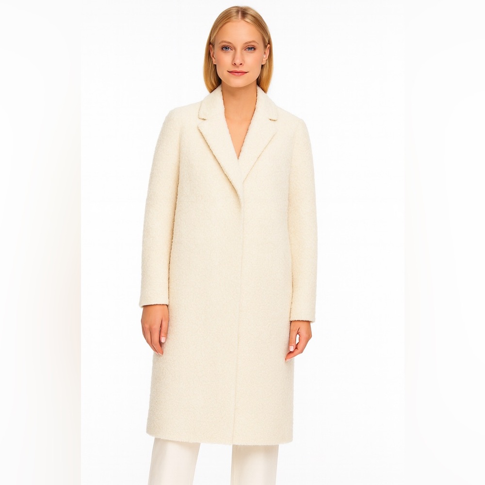 H&M Calf-length coat in soft, fluffy fabric.